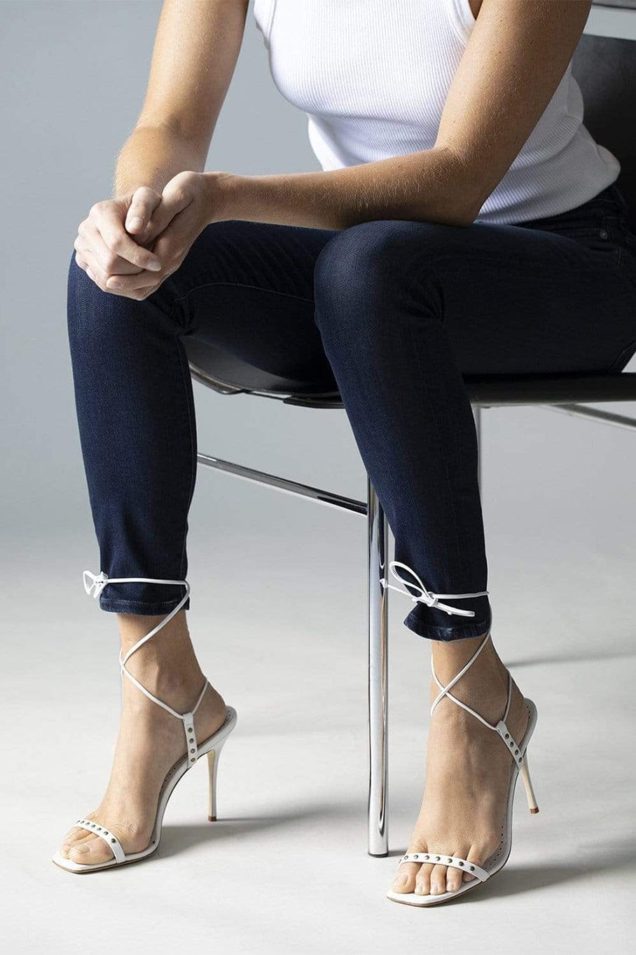 MANOLO BLAHNIK-Morata Pop Ankle Wrap Heel Sandal-