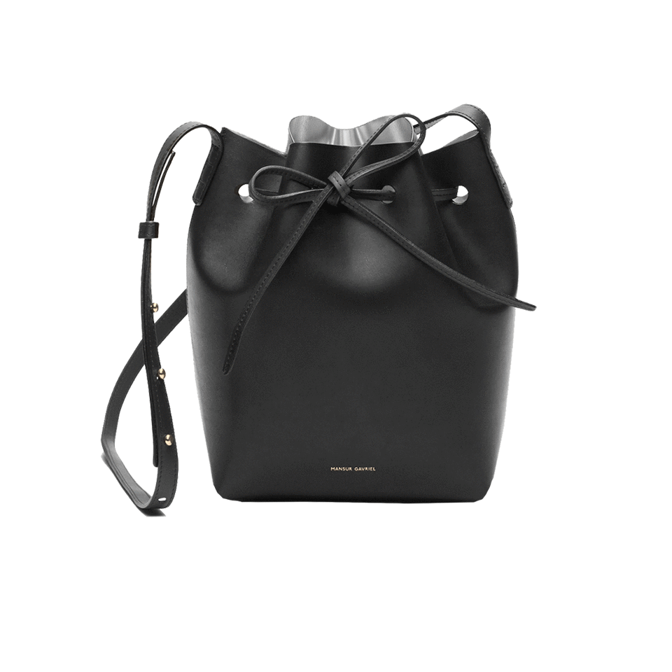 MANSUR GAVRIEL-Mini Mini Bucket Bag-BLK/SLVR
