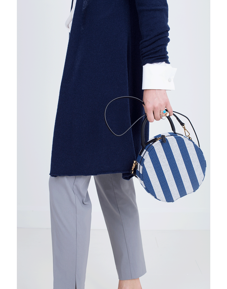 MANSUR GAVRIEL-Circle Crossbody-BLUE/WHT