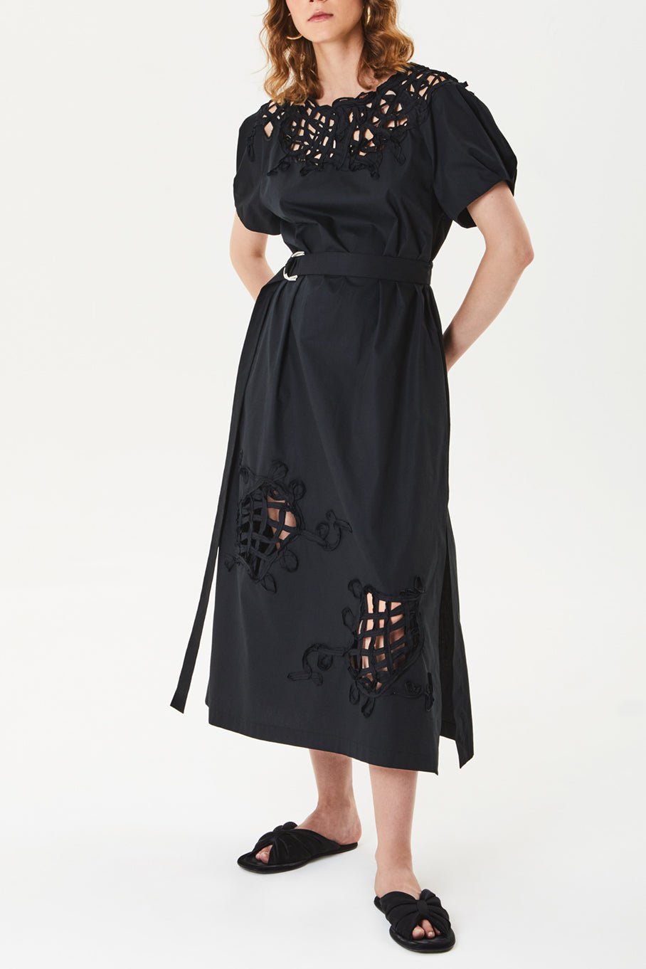 MANTU-Cotton Embroidered Dress-