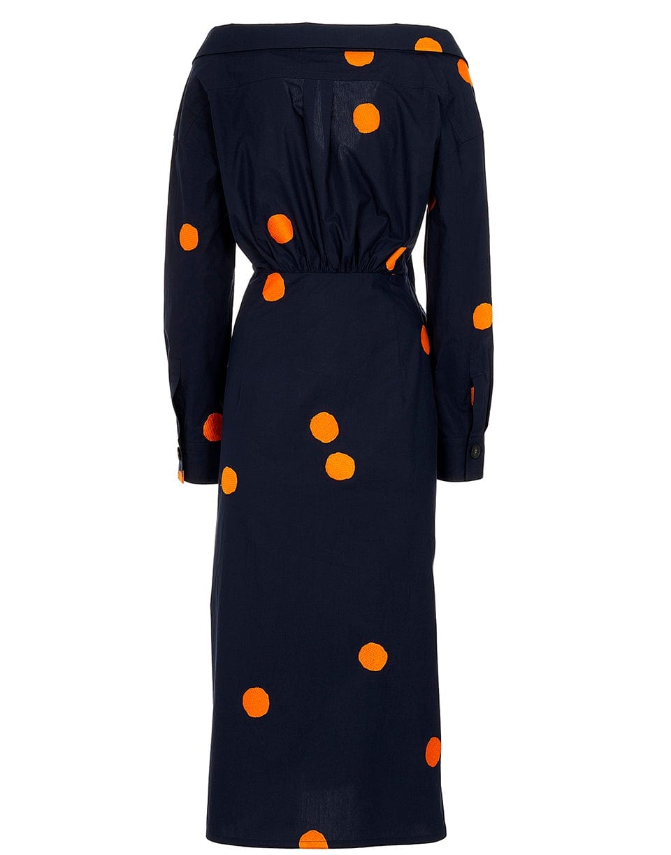 MANTU-Long Sleeve Wrap Style Open Neck Dress-