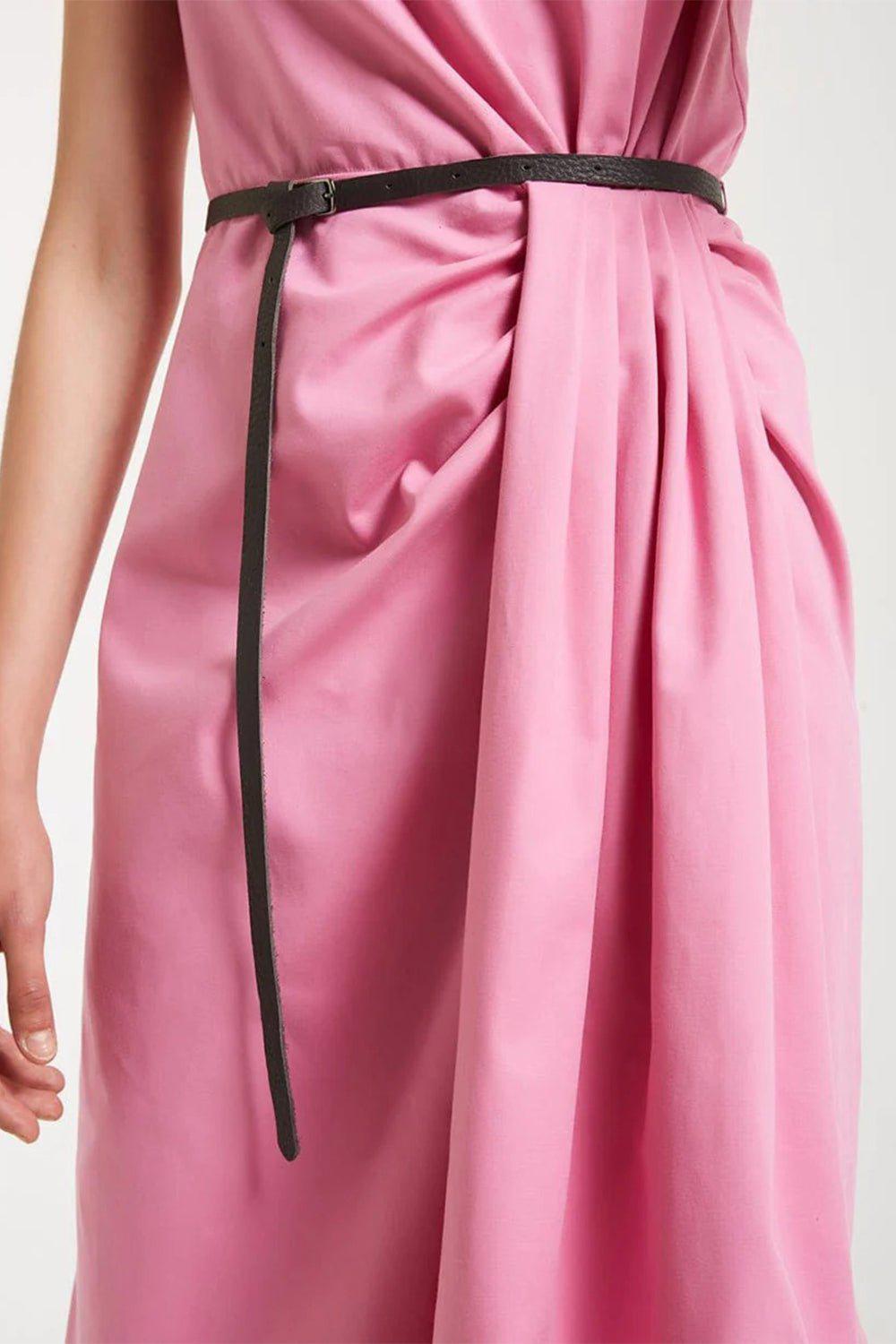 MANTU-Sleeveless Boat Neck Midi Dress-