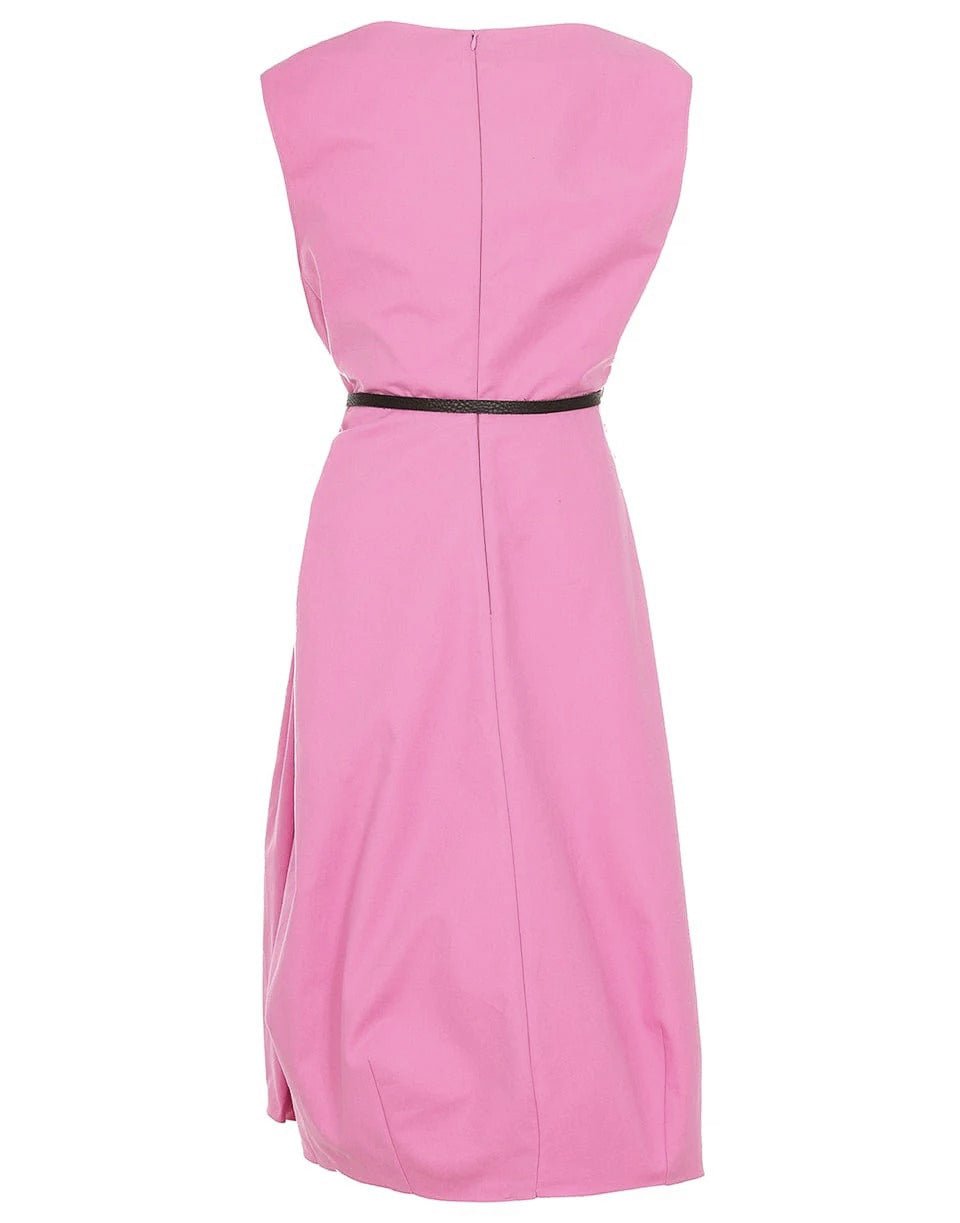 MANTU-Sleeveless Boat Neck Midi Dress-