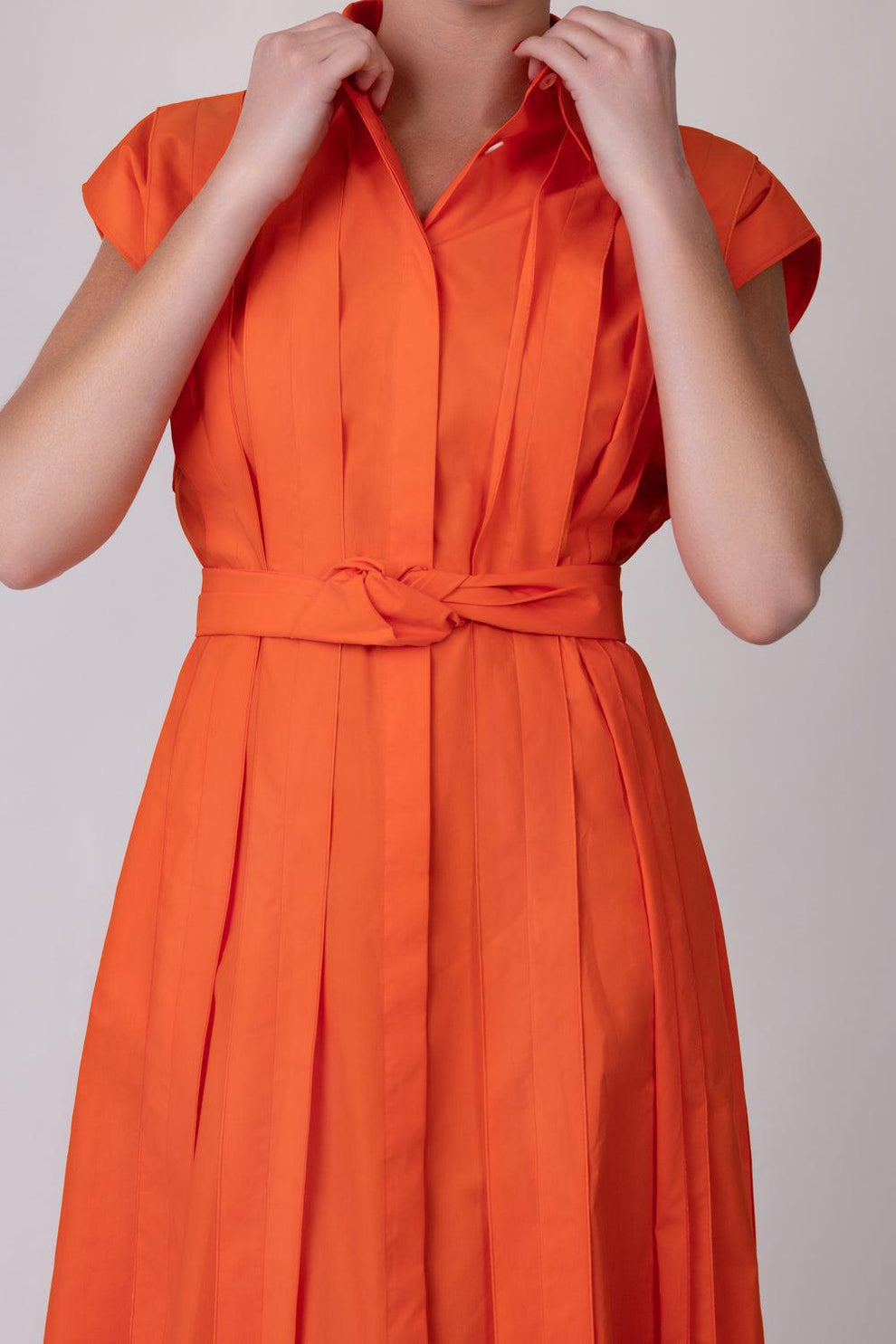 MANTU: Button Front Collar Midi Dress