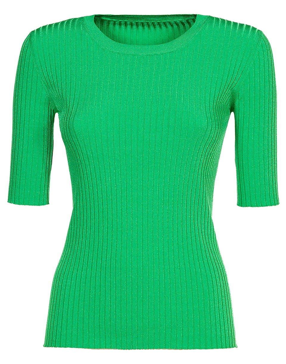 MANTU-Ribbed Knit Elbow Sleeve Top-