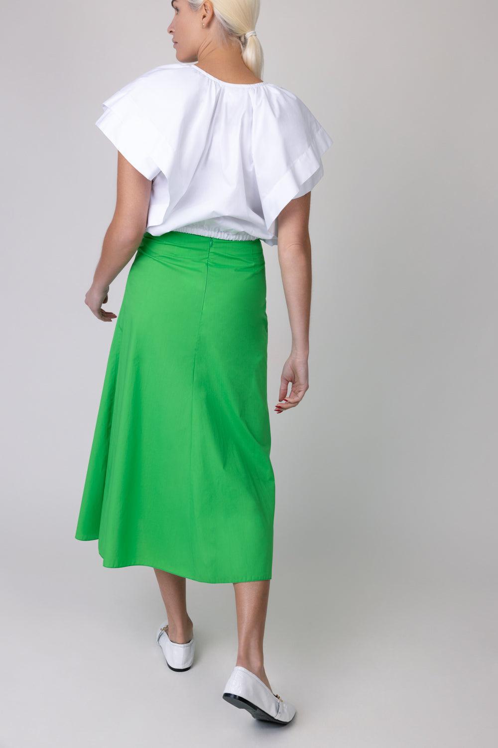 Button Front Cinch Shirt-WHITE-38-CLOTHINGTOPBLOUSE-MANTU