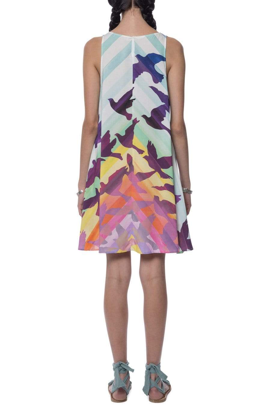 MARA HOFFMAN-Prismatic Swing Dress-WHITE