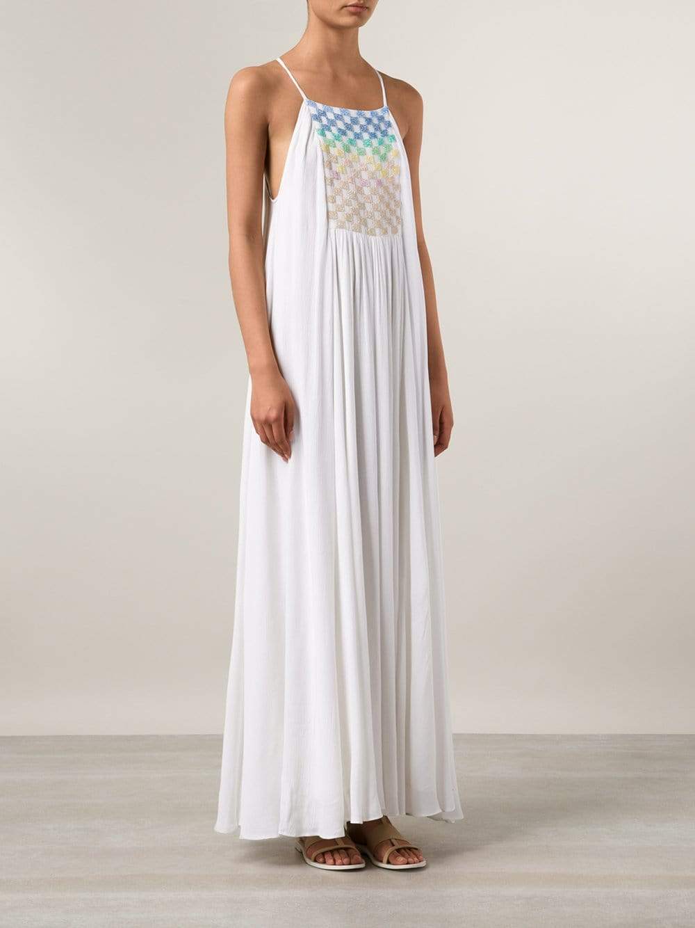 MARA HOFFMAN-Linen Beaded Trapeze Dress-