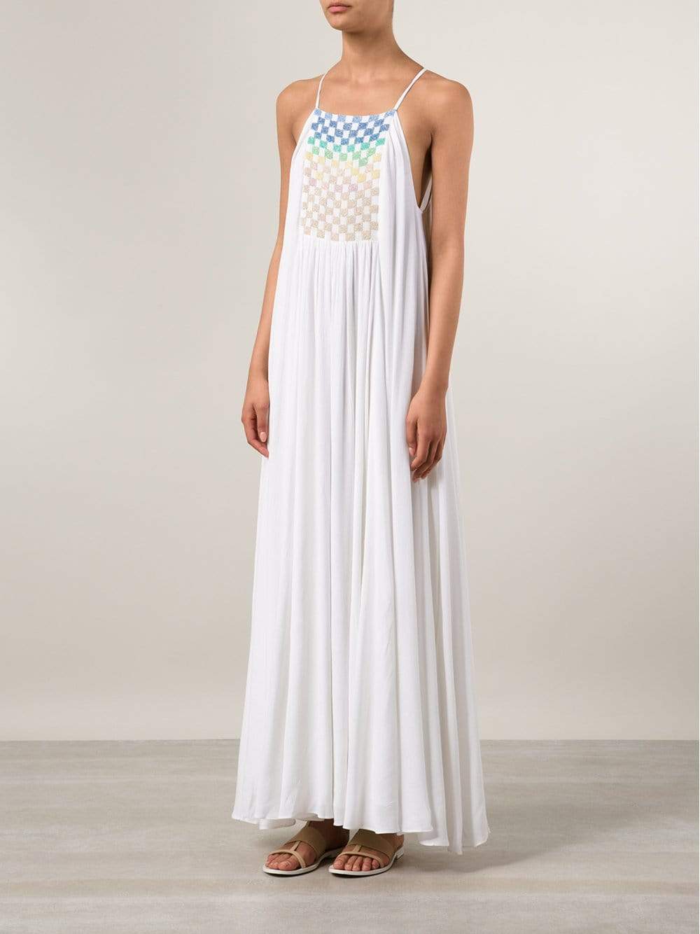 MARA HOFFMAN-Linen Beaded Trapeze Dress-