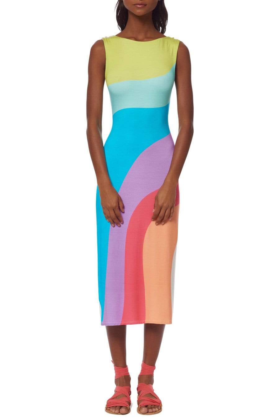 MARA HOFFMAN-Tie Back Midi Dress-