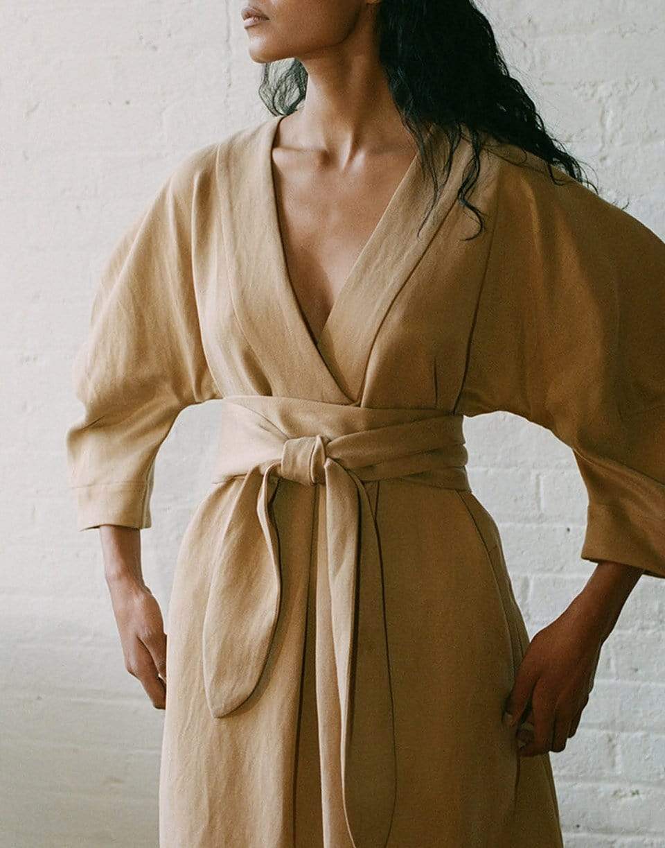 MARA HOFFMAN-Brown Woven Susa Tie Top-