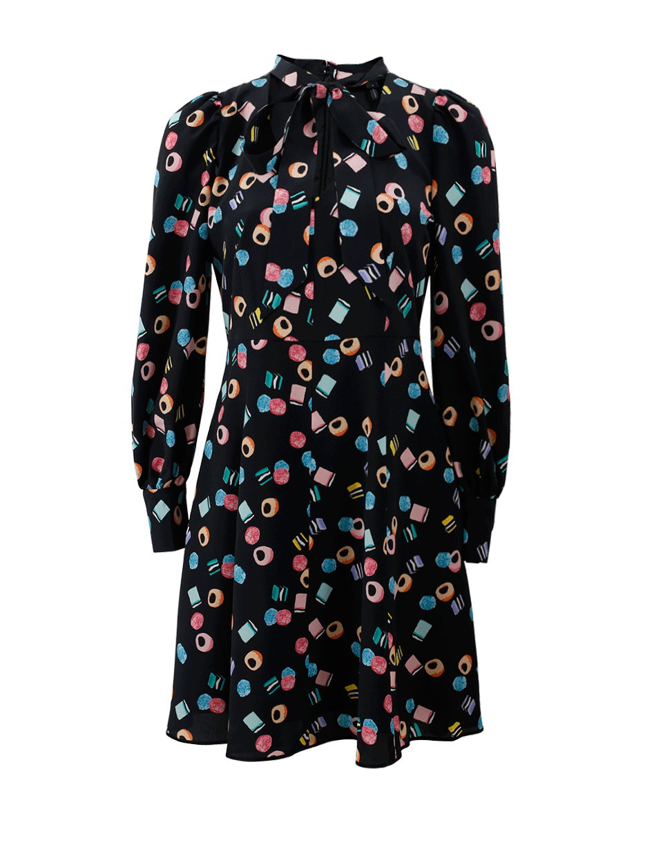 MARC JACOBS-Neck Tie Print Dress-BLACK