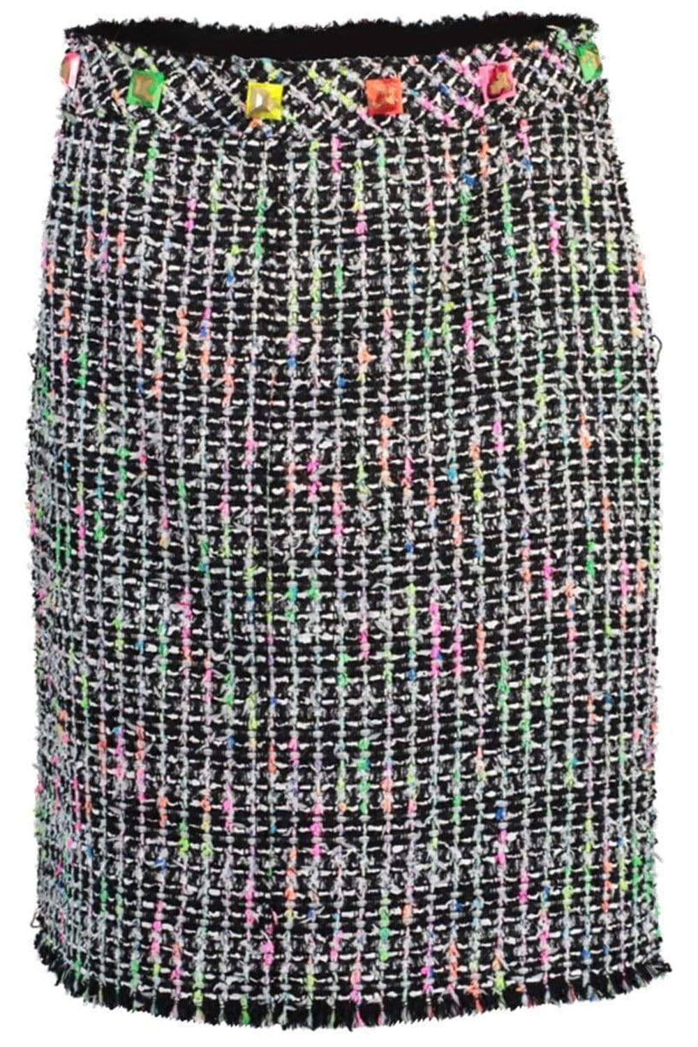 MARC JACOBS-Embroidered Tweed Mini Skirt-BLACK