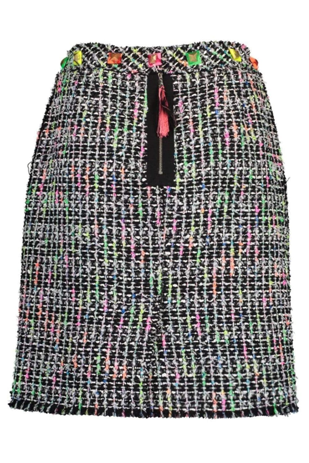 MARC JACOBS-Embroidered Tweed Mini Skirt-BLACK