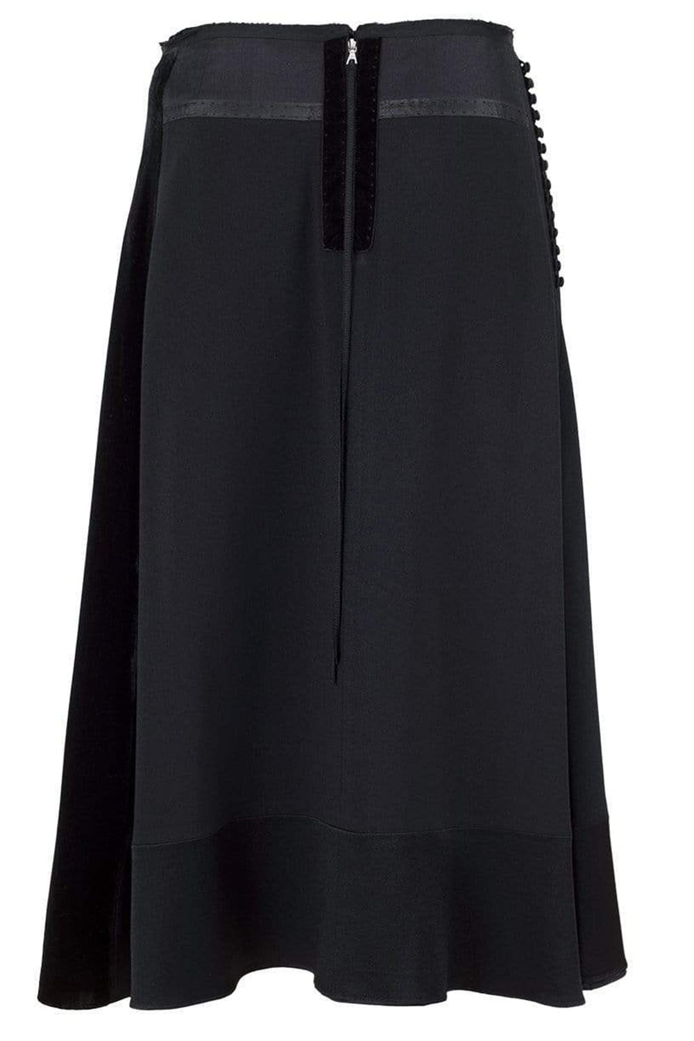 MARC JACOBS-Raw-Edge Trim Midi Skirt-BLACK