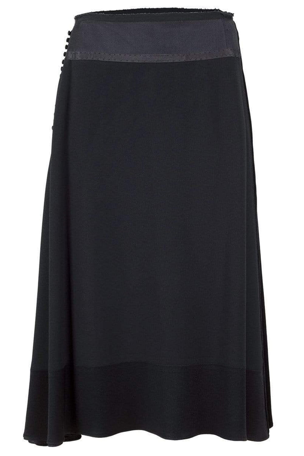 MARC JACOBS-Raw-Edge Trim Midi Skirt-BLACK