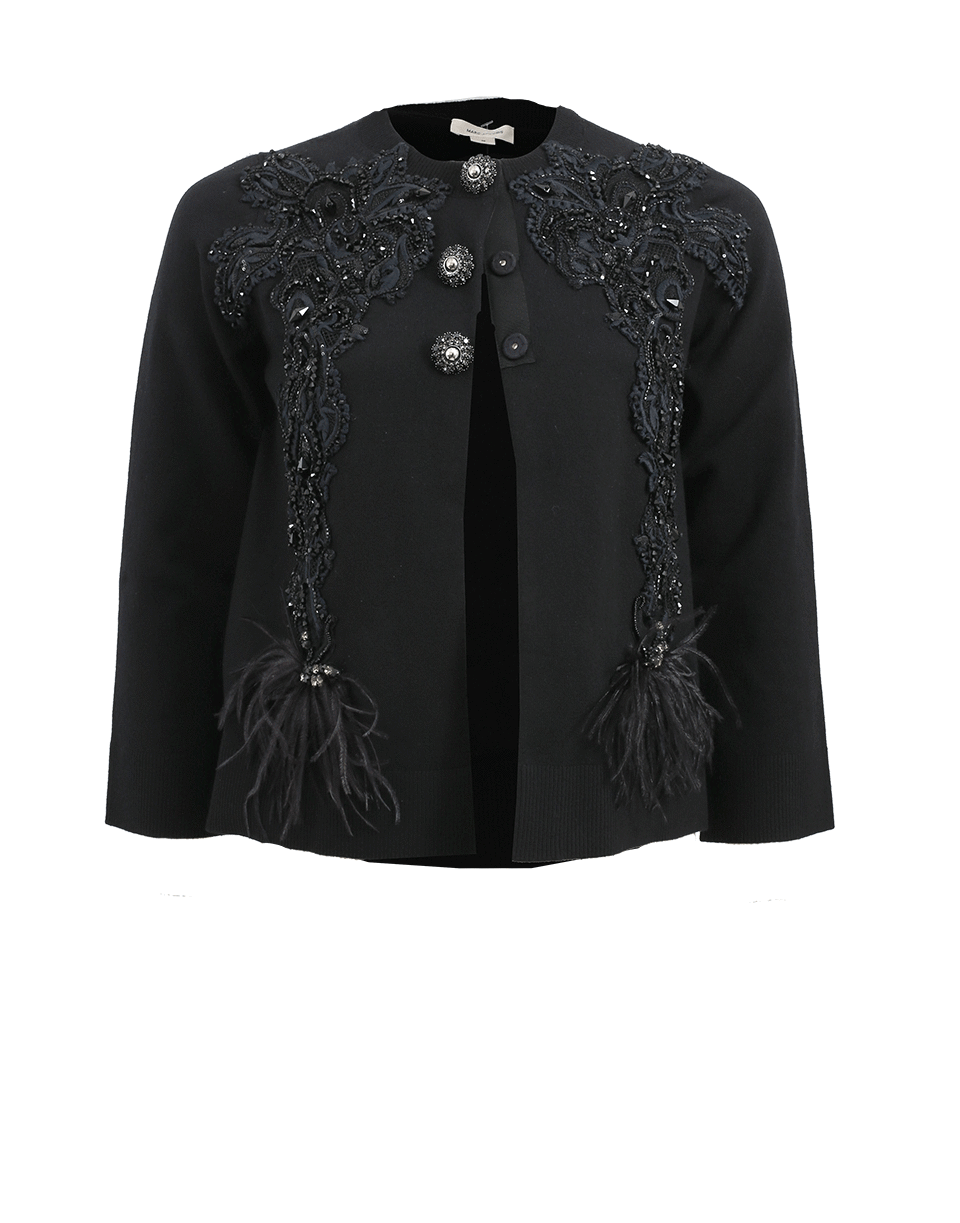 MARC JACOBS-Embellished Cardigan-BLACK