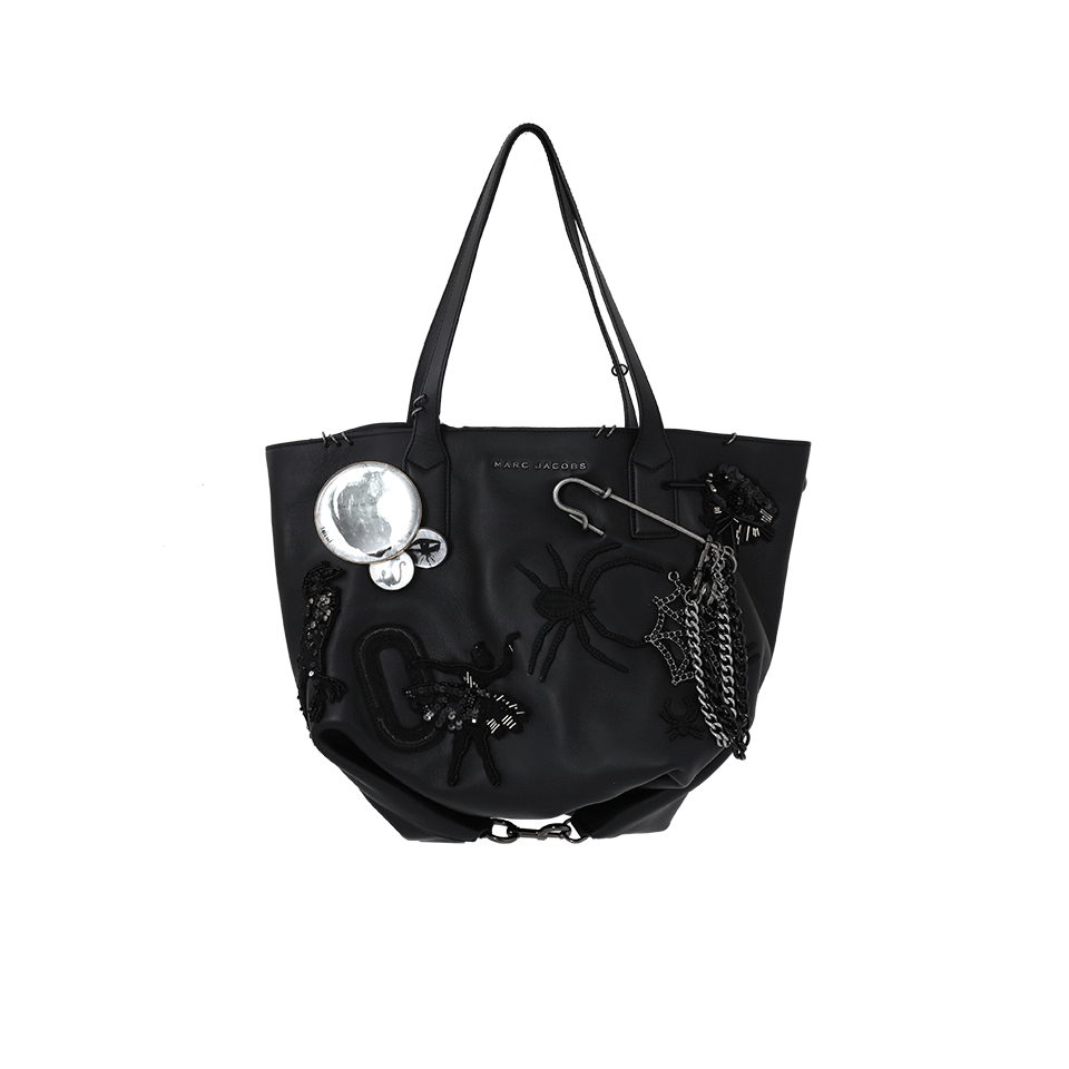 MARC JACOBS-Spider Charm Shopping Bag-BLACK