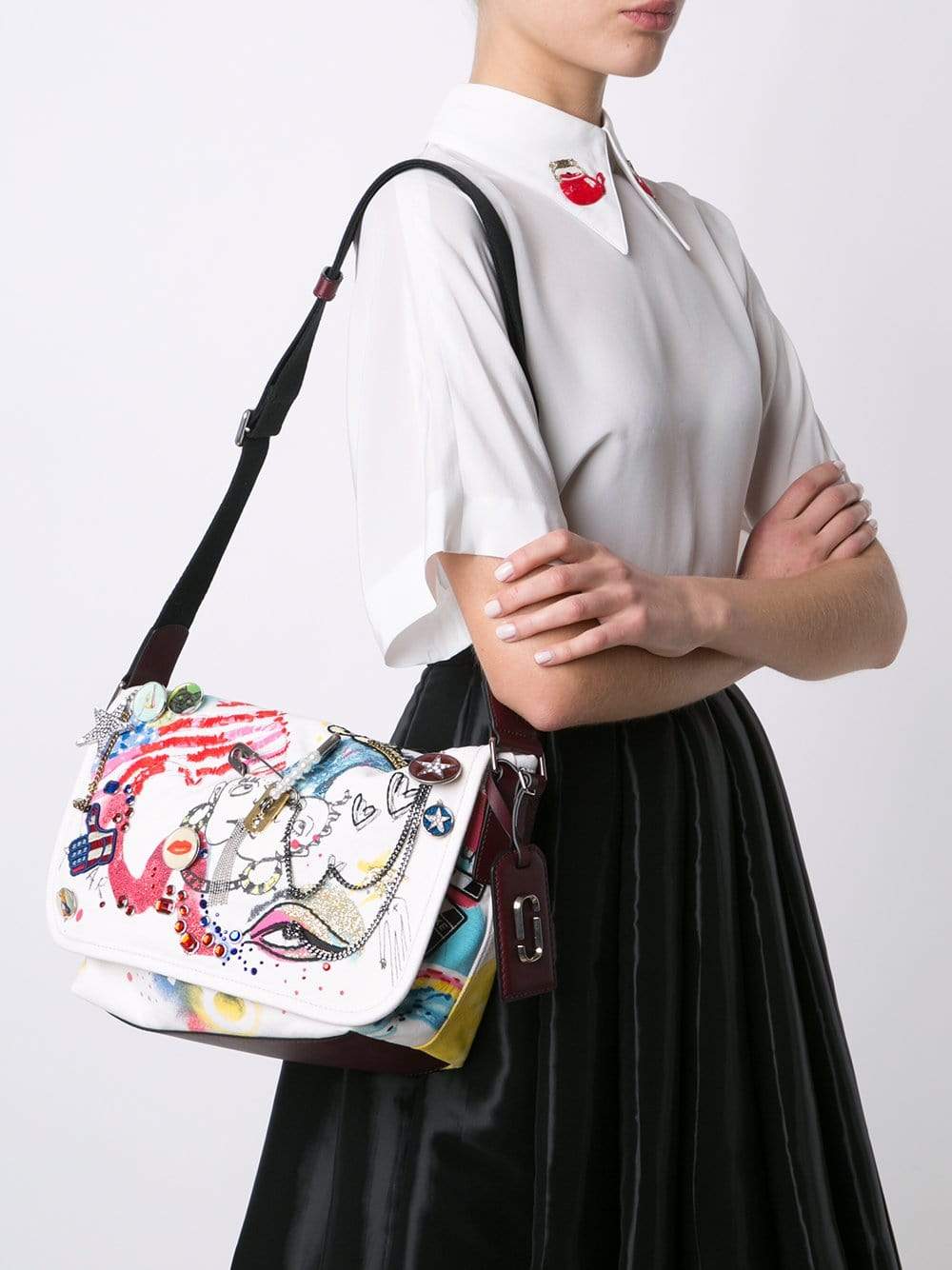 MARC JACOBS-Collage Print Messenger Bag-ECRU