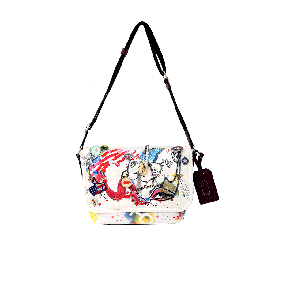 MARC JACOBS-Collage Print Messenger Bag-ECRU