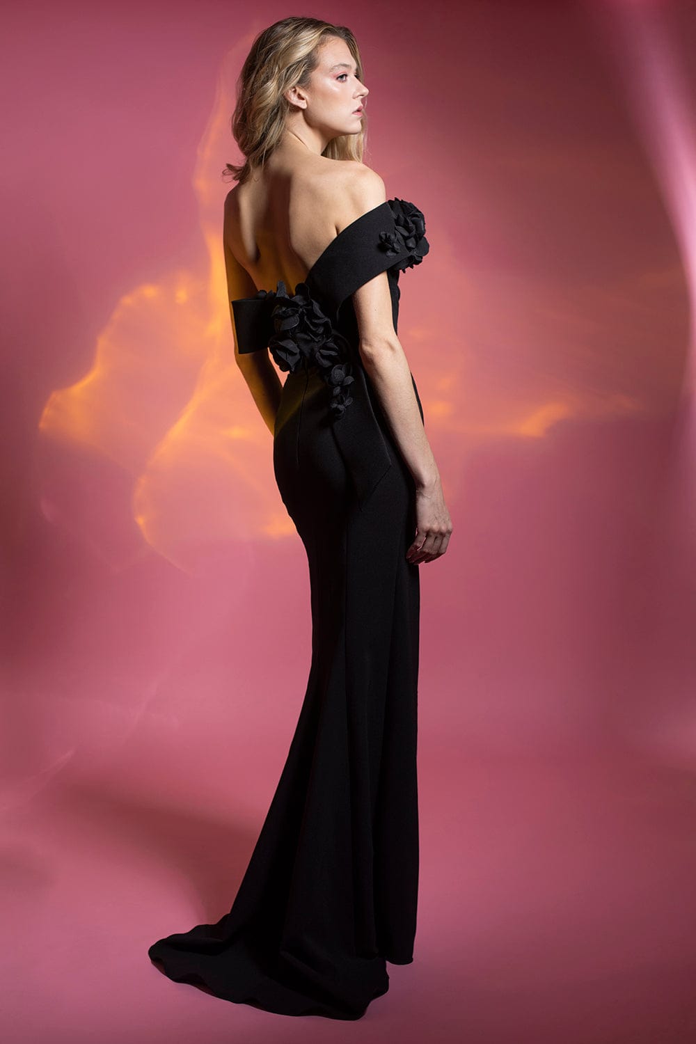 MARCHESA-One Shoulder Gown-