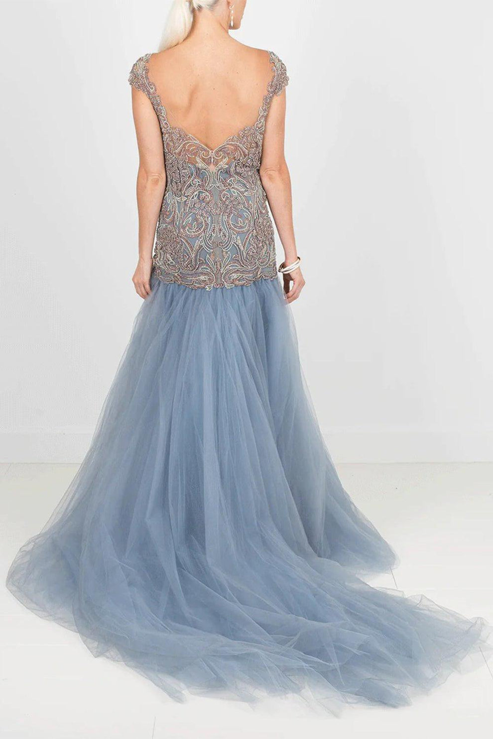 Drop Waist Embroidered Ball Gown Drop Waist Embroidered Ball Gown