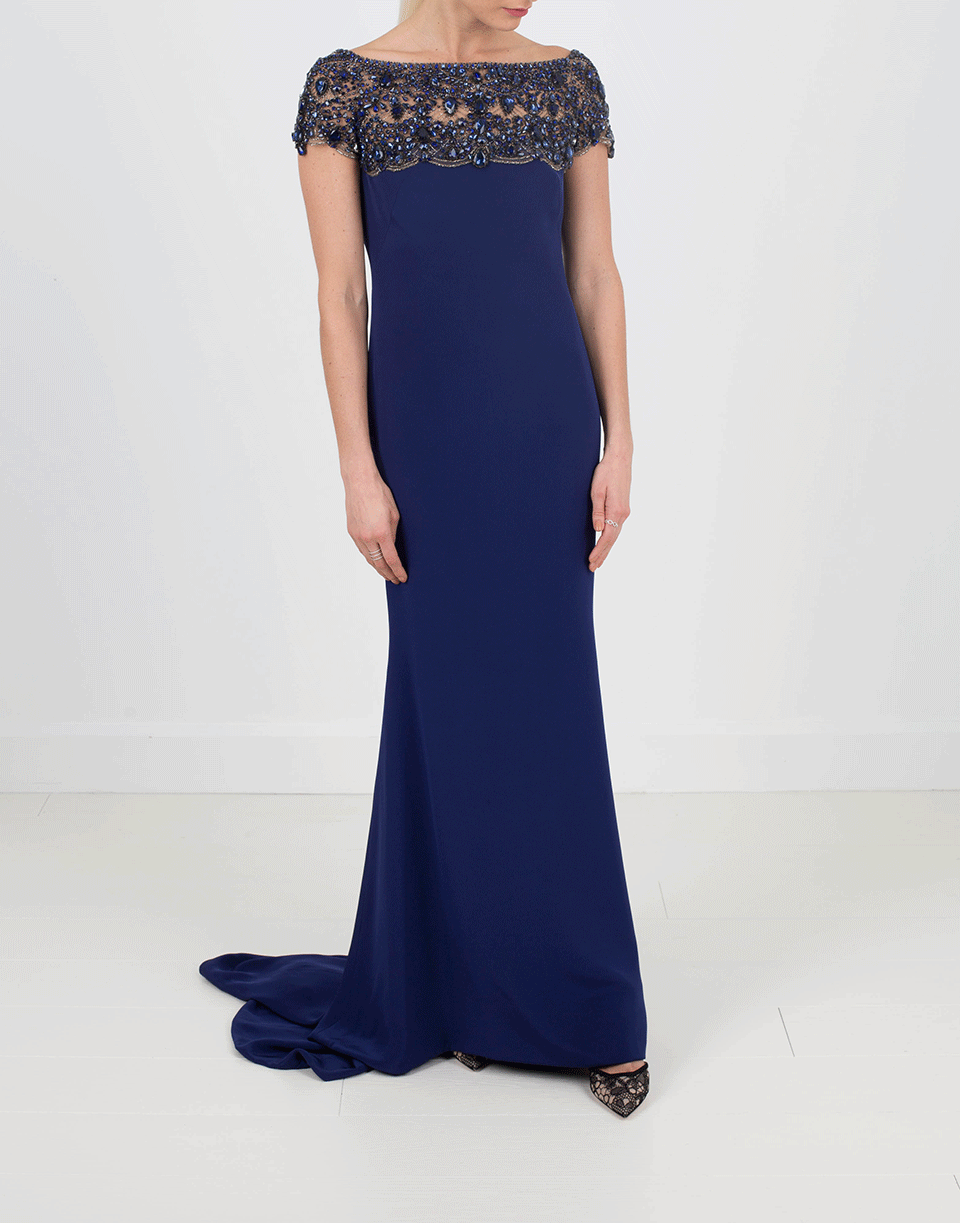 MARCHESA-Beaded Gown-
