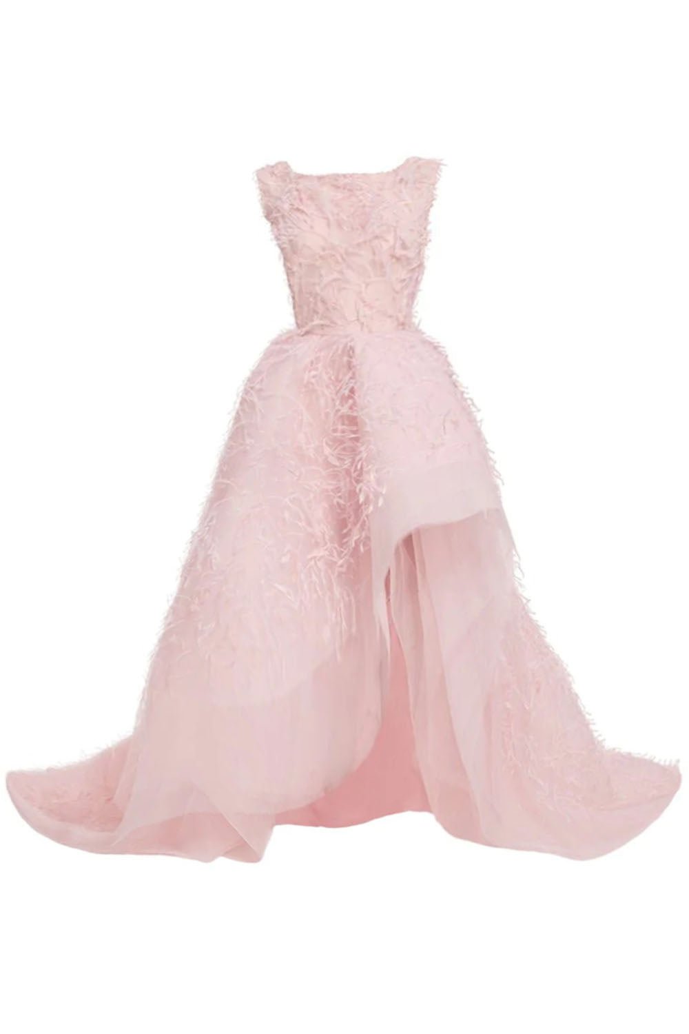 MARCHESA-High-Low Tulle Ball Gown-BLUSH