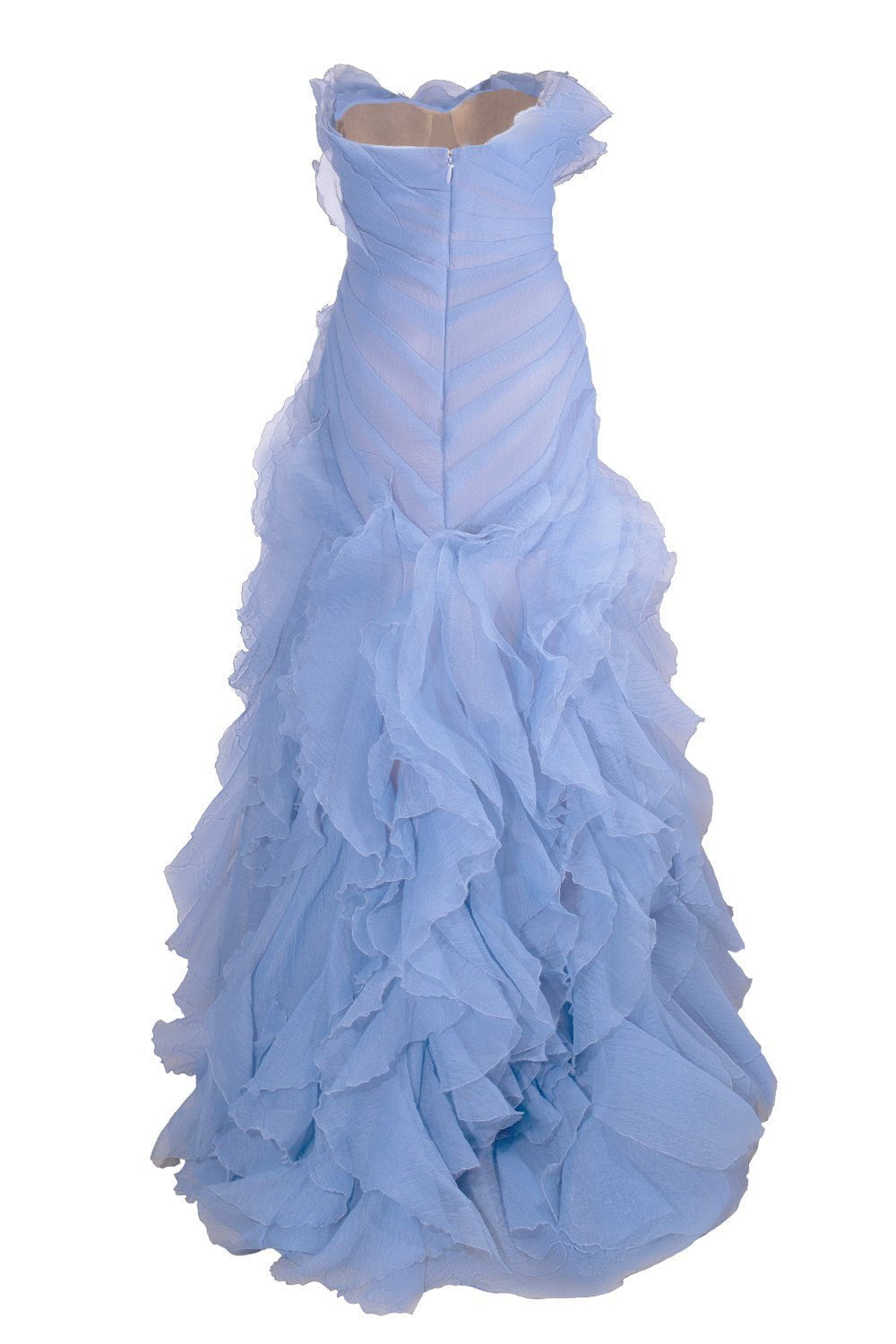 MARCHESA-Strapless Organza Gown-