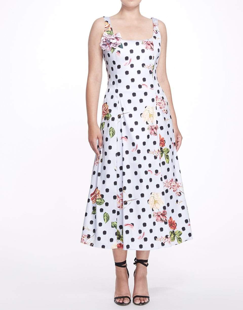 MARCHESA NOTTE-Polka Dot Maxi Dress-