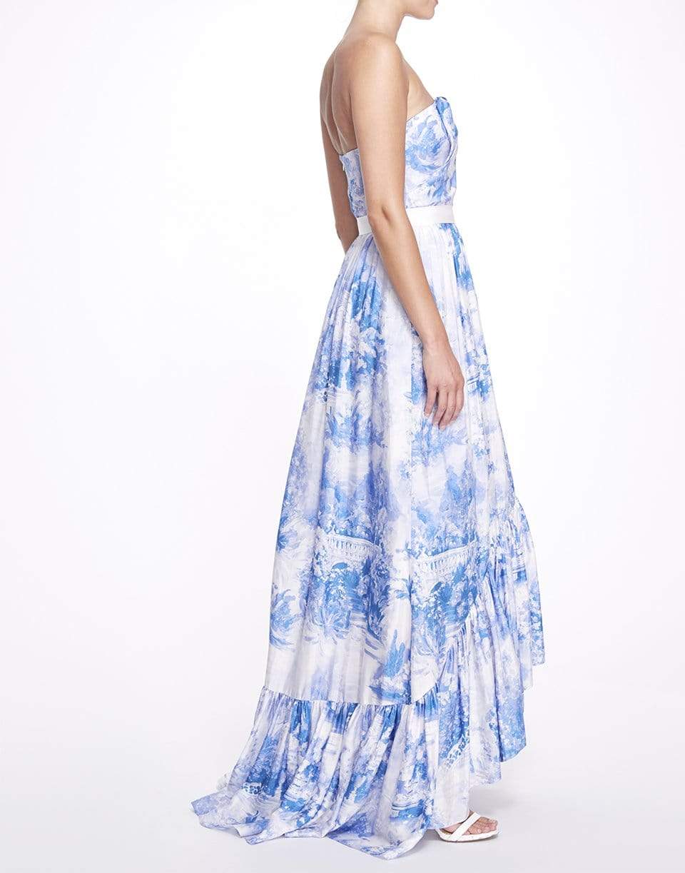 MARCHESA NOTTE-Strapless Maxi Dress-