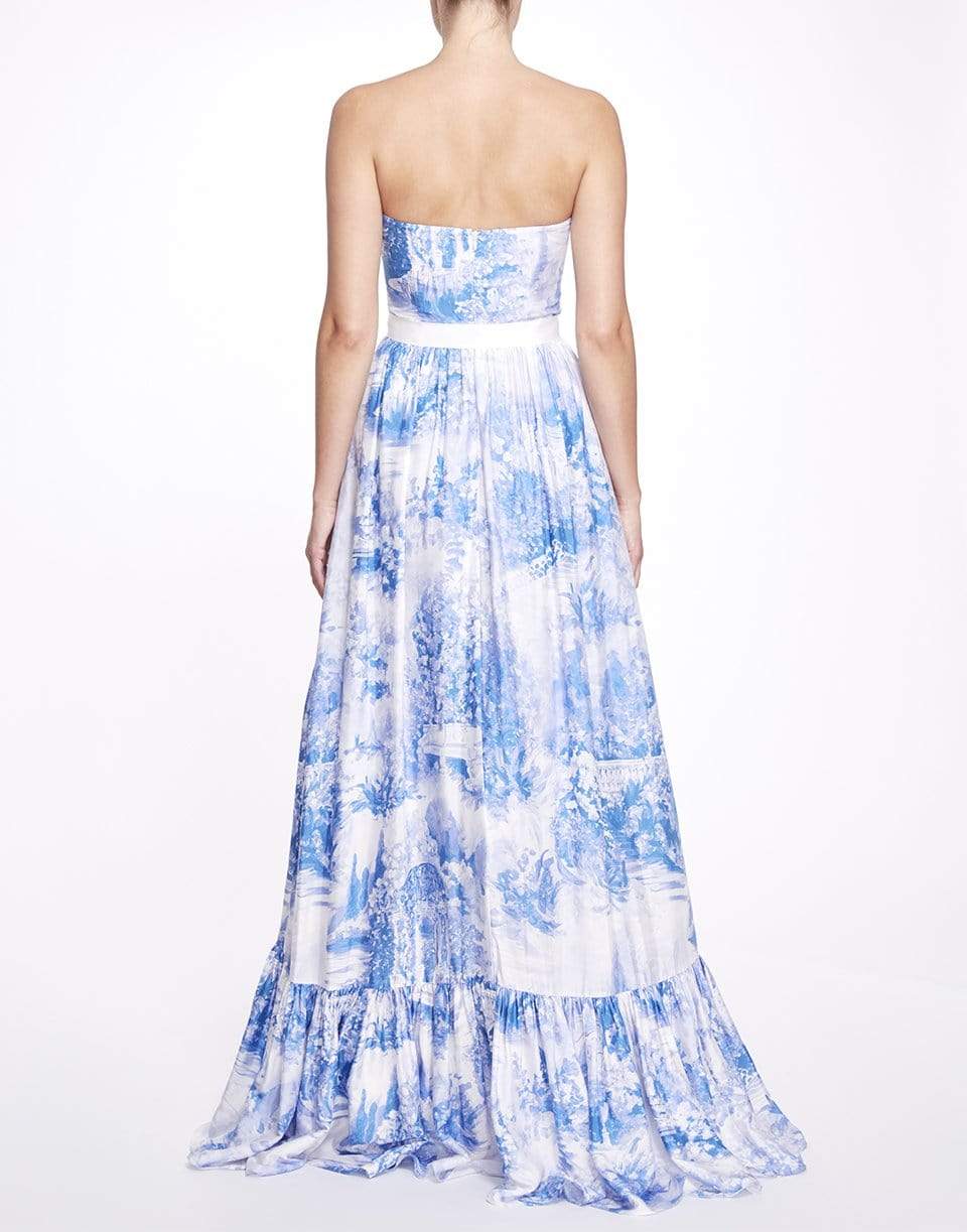 MARCHESA NOTTE-Strapless Maxi Dress-