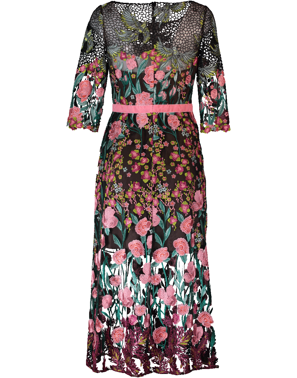 MARCHESA NOTTE-Embroidered Cocktail Dress-