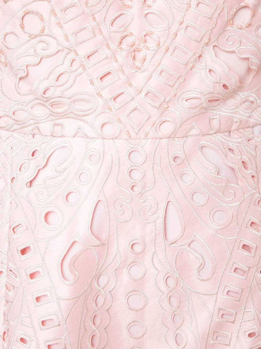 MARCHESA NOTTE-Mosaic Lace Cocktail Dress-