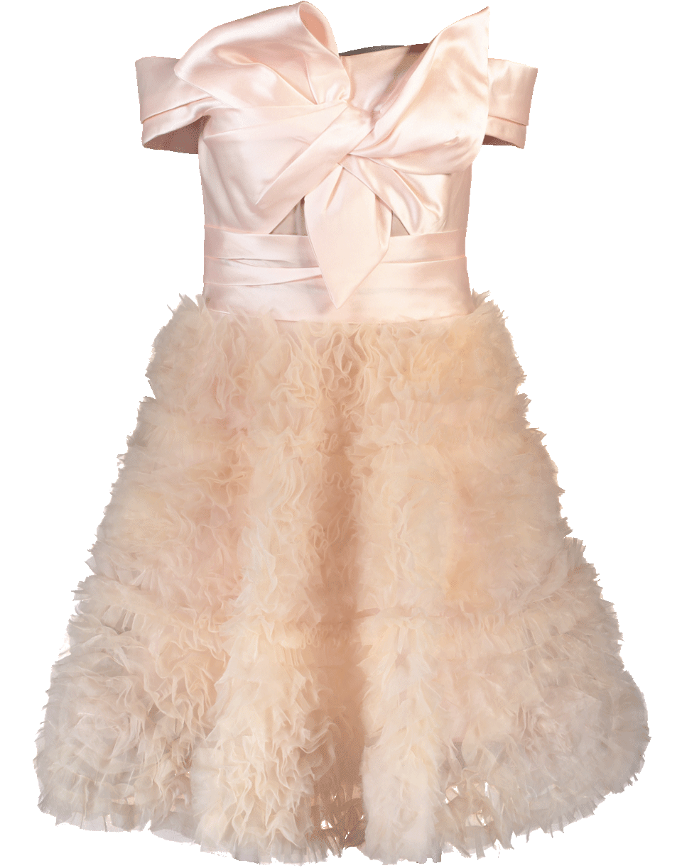 MARCHESA NOTTE-Strapless Cocktail Mikado Draped Dress-