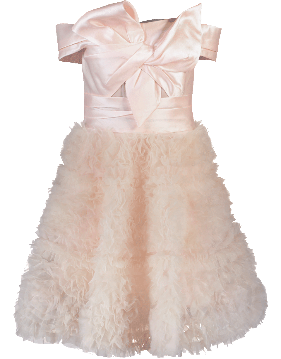 MARCHESA NOTTE-Strapless Cocktail Mikado Draped Dress-