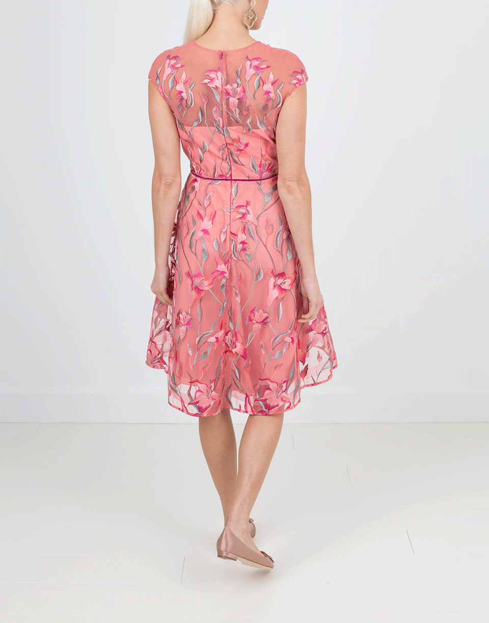 marchesa notte floral embroidered cocktail dress Pink Floral Embroidered Dress by Marchesa Notte