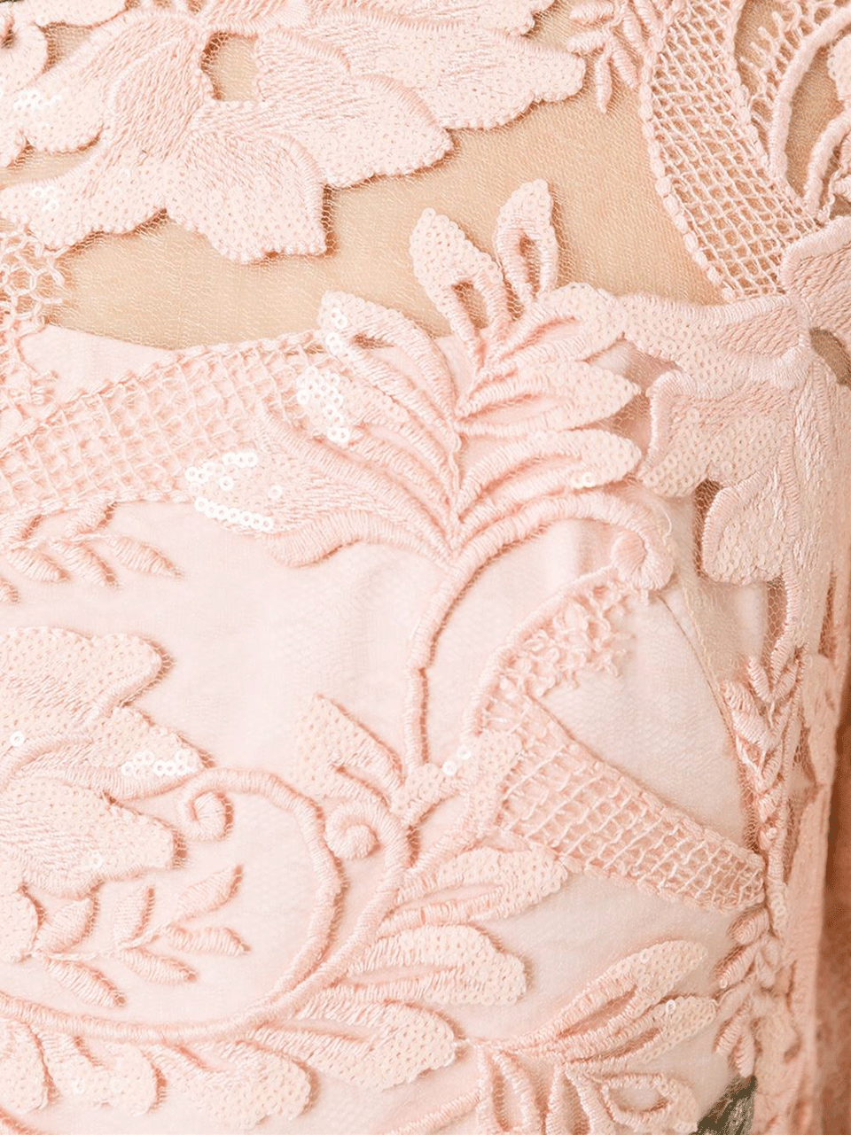 MARCHESA NOTTE-Sequined Floral Threadwork Cocktail Dress-