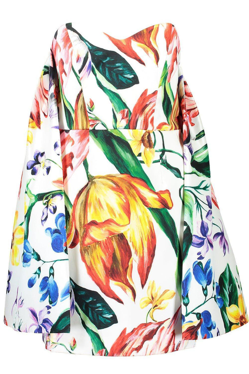 Strapless Cape Mini Dress