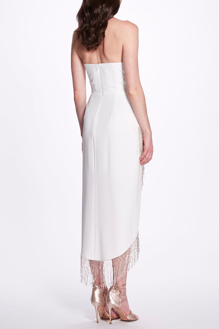 MARCHESA NOTTE-Beaded Fringe Dress-