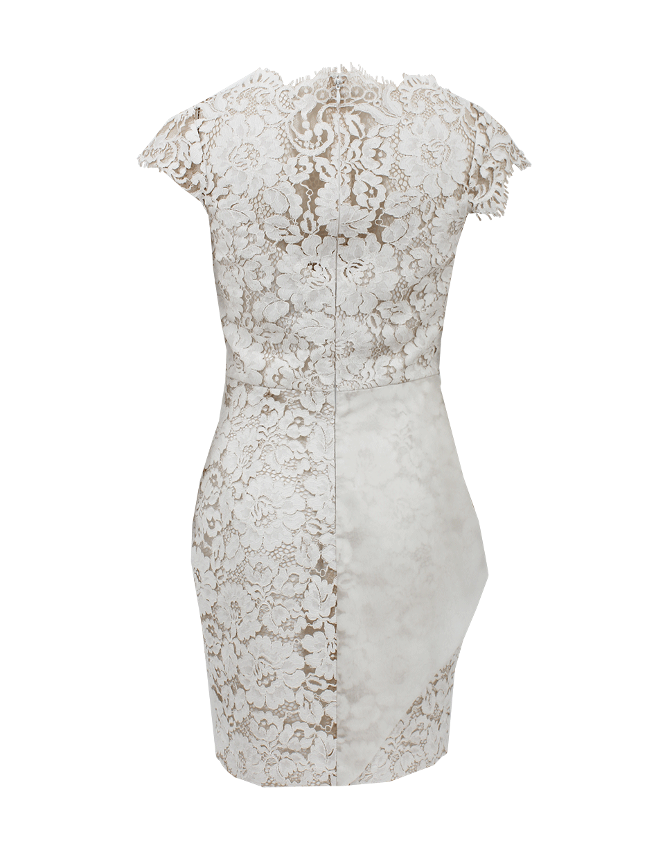 MARCHESA NOTTE-Lace Cap Sleeve Cocktail Dress-