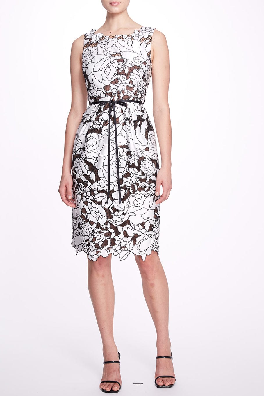 MARCHESA NOTTE-Sleeveless Floral Dress-