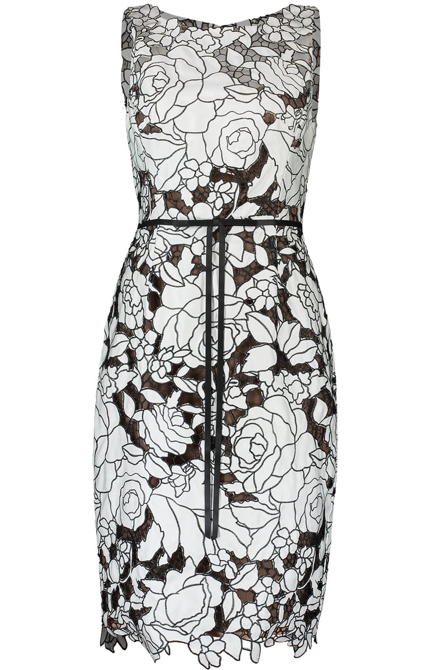 MARCHESA NOTTE-Sleeveless Floral Dress-