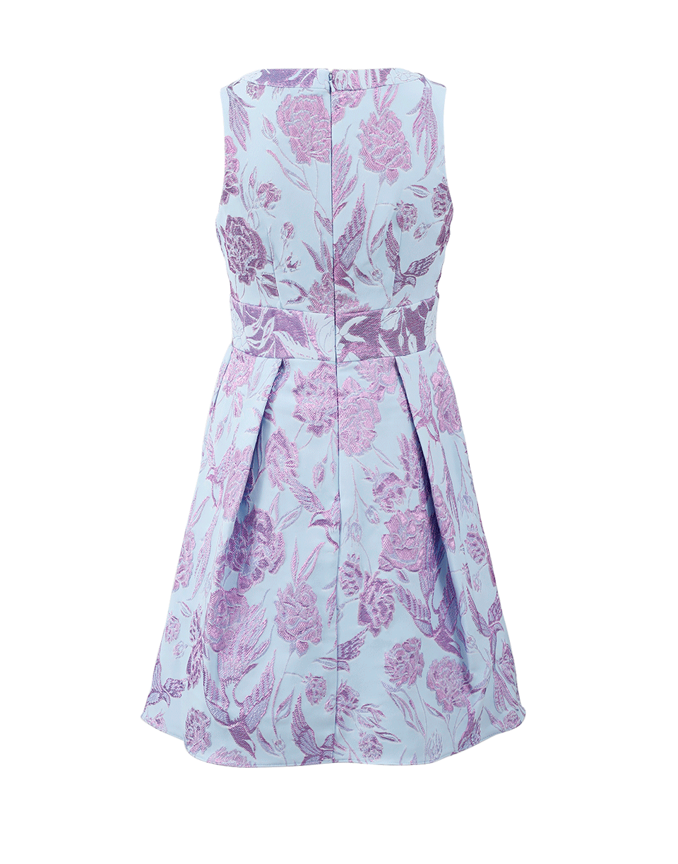 MARCHESA NOTTE-Metallic Floral Dress-
