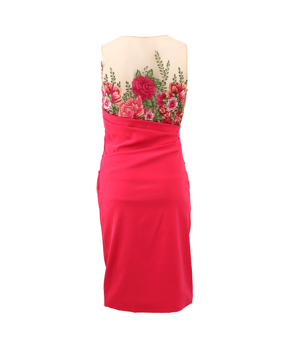 MARCHESA NOTTE-Embroidered Cocktail Dress-