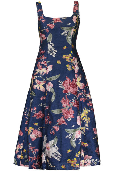 Marchesa Notte Fils Couple Midi Dress, 4 / Blue