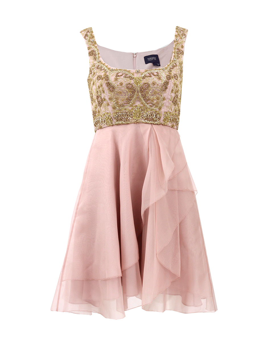 MARCHESA NOTTE-Silk Organza Cocktail Dress-