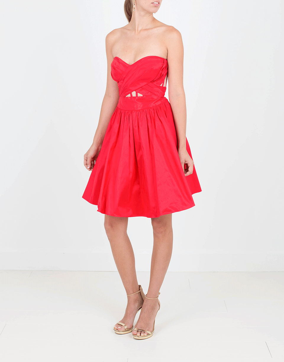 MARCHESA NOTTE-Strapless Cocktail Dress-