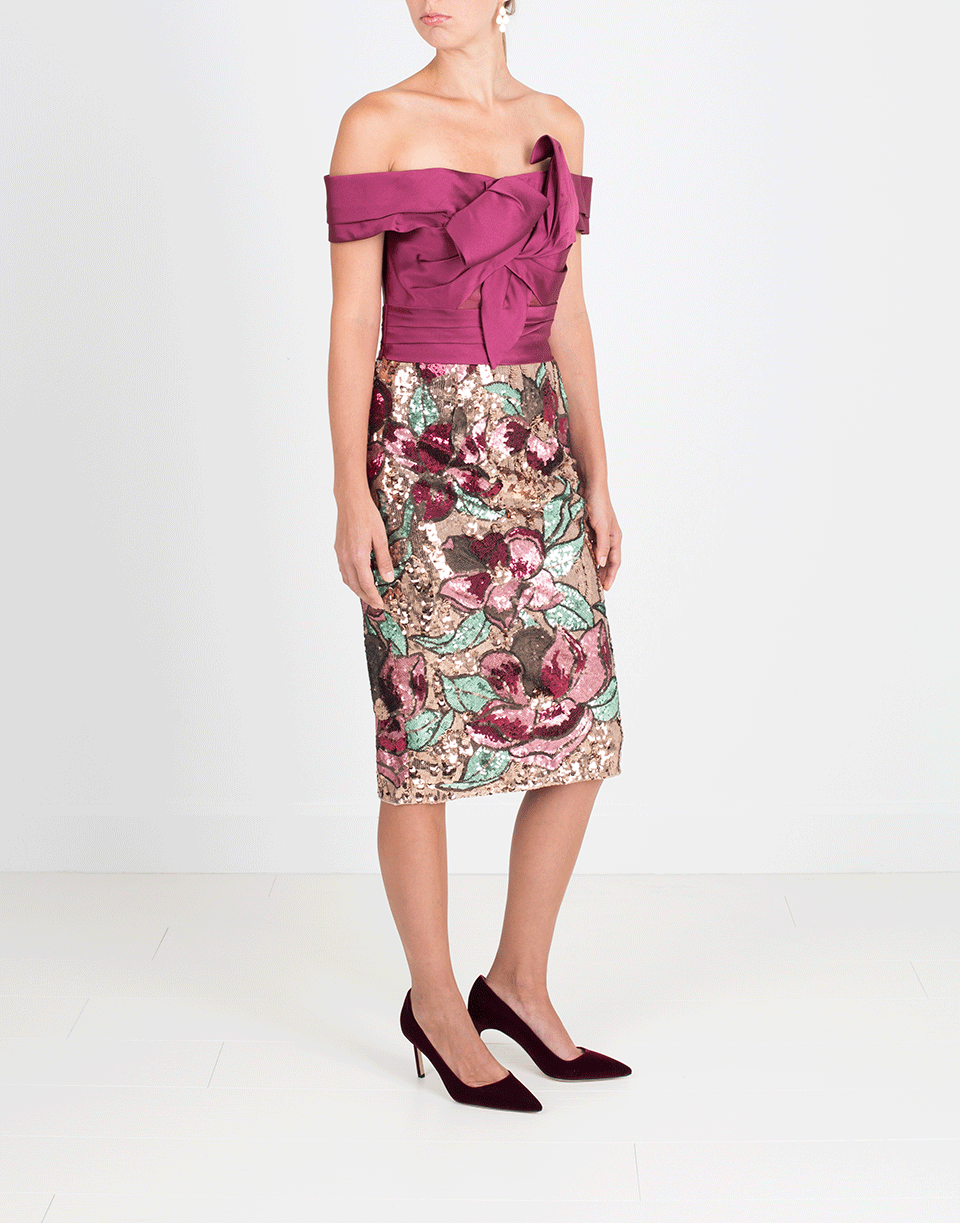 marchesa notte artwork sequin dress Blue Artwork Sequin Dress
