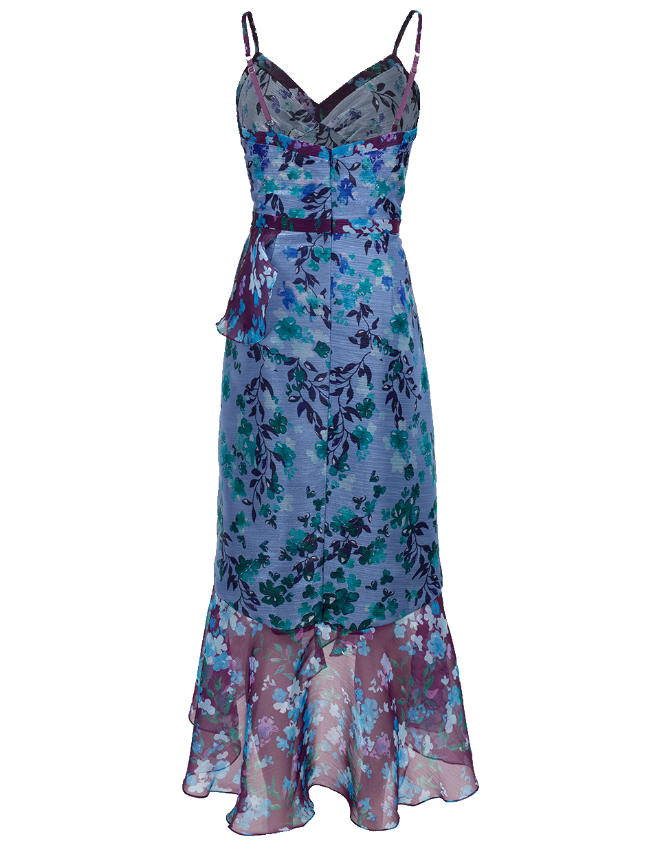 MARCHESA NOTTE-Hi-Low Color Block Tea Dress-